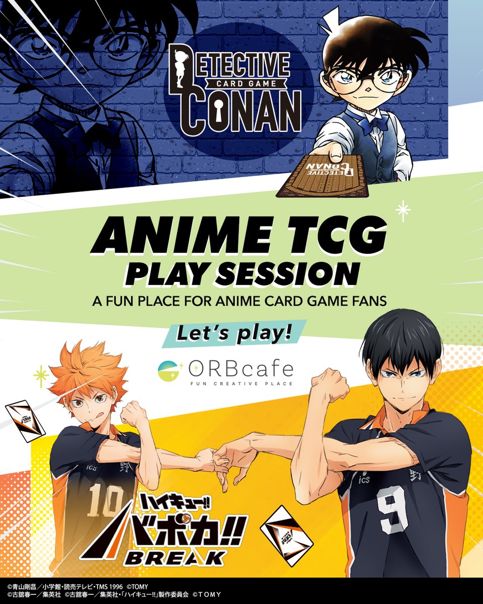 conantcg_my's tweet photo. 🔍DETECTIVE CONAN TCG Week🔍
Trial &amp; Play Session for DETECTIVE #CONAN Card Game this Friday

🎁 Limited Gift: Exclusive non-sale promo card
*Available on a first-come, first-served basis

🕗 1st &amp; 3rd Friday: 7pm - 10pm
📍 #ORBcafeMY Kuala Lumpur LaLaport BBCC G-65

#ConanCard https://t.co/T7SH2xRycI