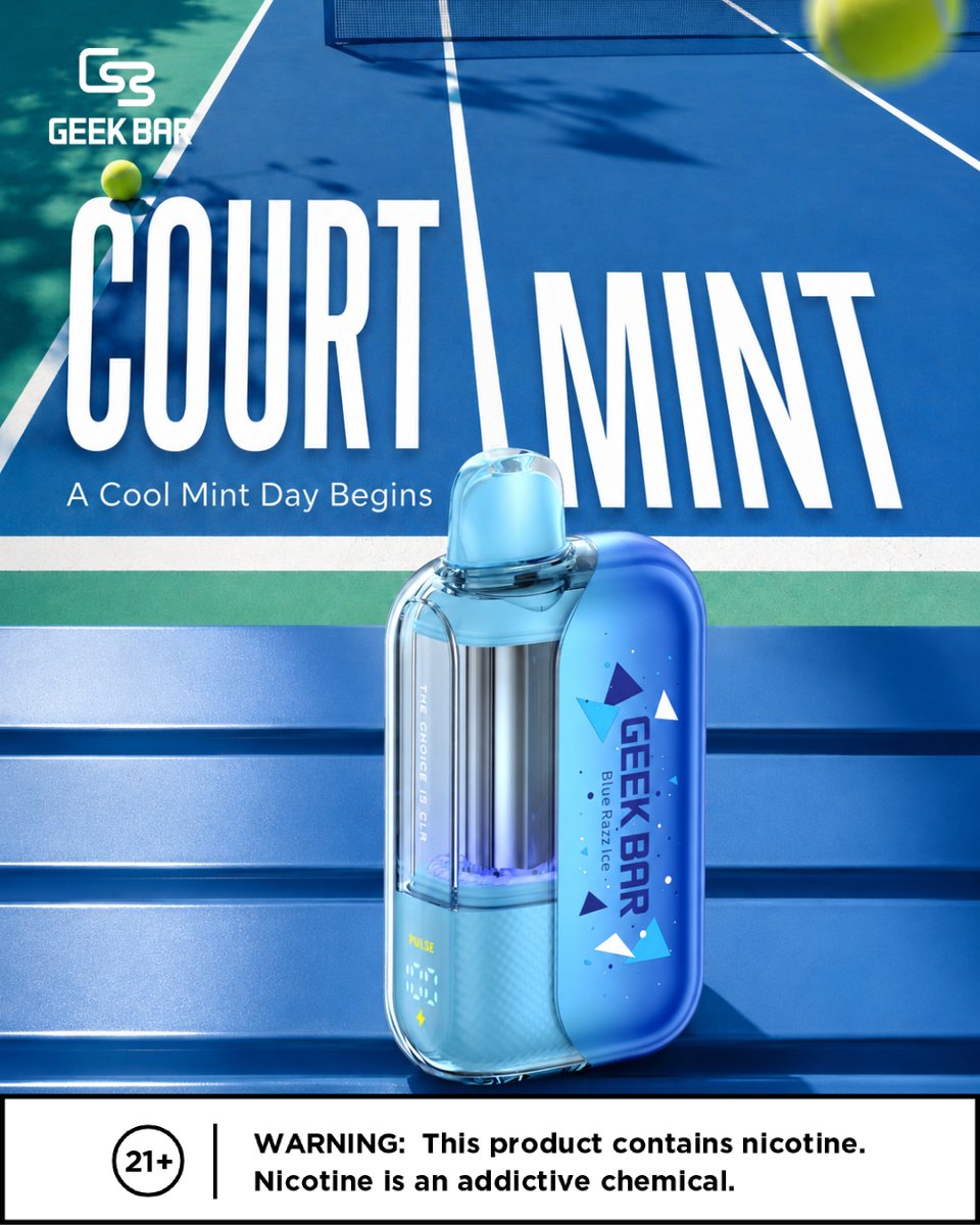 geekbarvape's tweet photo. 🎾 SERVE UP SOMETHING FRESH.
Game on. Cool mode on. ❄️
From the first serve to the final point, keep your day feeling crisp, bright, and fresh.
COURT MINT. FRESHNESS IN PLAY. 💙
#GEEKBAR #CourtMint #FreshVibes #GameOn #StayFresh #CoolMode #TennisVibes #GEEKYourWay https://t.co/I3ba6o8NjV