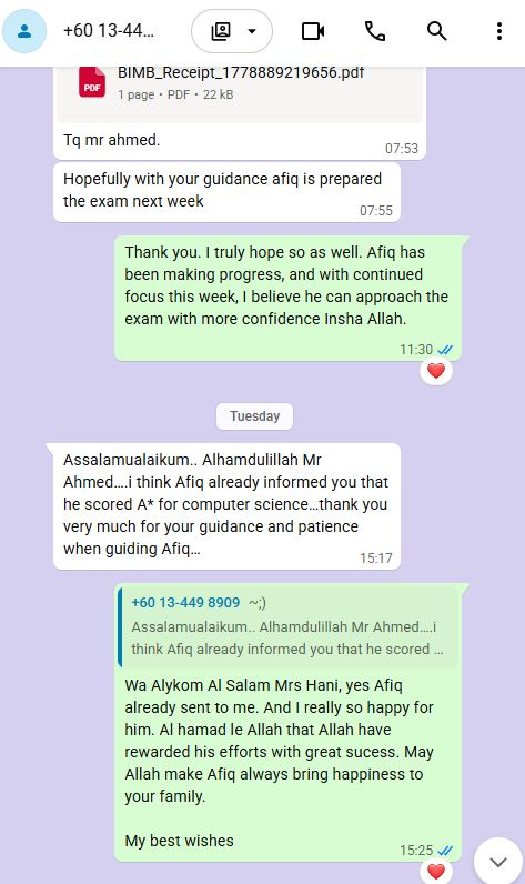 TechEduExpert's tweet photo. Another success story! 🎓

Congratulations to Afiq for earning an A* in Computer Science. Consistent effort, practice, and determination always pay off. Proud to have been part of the journey!

#ComputerScience #Cambridge #IGCSE #ALevel #Programming #Tutor #StudentSuccess #Edu https://t.co/YuawLvTU6s