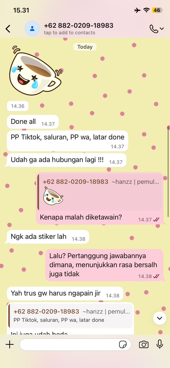 TidyByte's tweet photo. Setelah dikabarin, Rion langsung reachout dan TARA.. bahkan dia nggak ada meminta maaf or anything 😞 Mau marah juga ngga sanggup jadi yasudah aku izin bawa ini ke publik https://t.co/ft71JOGp9N