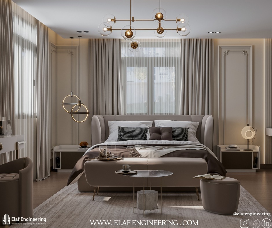 ElafBusineum's tweet photo. Master Bedroom Interior🛏️
 صُمم بعناية ليجمع بين الراحة والأناقة. ✨
تفاصيل مدروسة ولمسات راقية تخلق مساحة هادئة، مريحة، وبإحساس مميز. 🤍
@ElafEngineering 
#MasterBedroom #InteriorDesign #BedroomDesign #InteriorArchitecture https://t.co/k49mB8IuQc