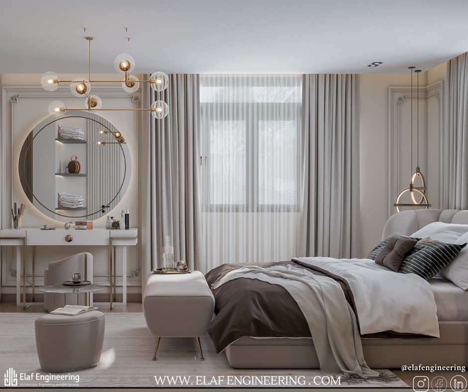 ElafBusineum's tweet photo. Master Bedroom Interior🛏️
 صُمم بعناية ليجمع بين الراحة والأناقة. ✨
تفاصيل مدروسة ولمسات راقية تخلق مساحة هادئة، مريحة، وبإحساس مميز. 🤍
@ElafEngineering 
#MasterBedroom #InteriorDesign #BedroomDesign #InteriorArchitecture https://t.co/k49mB8IuQc