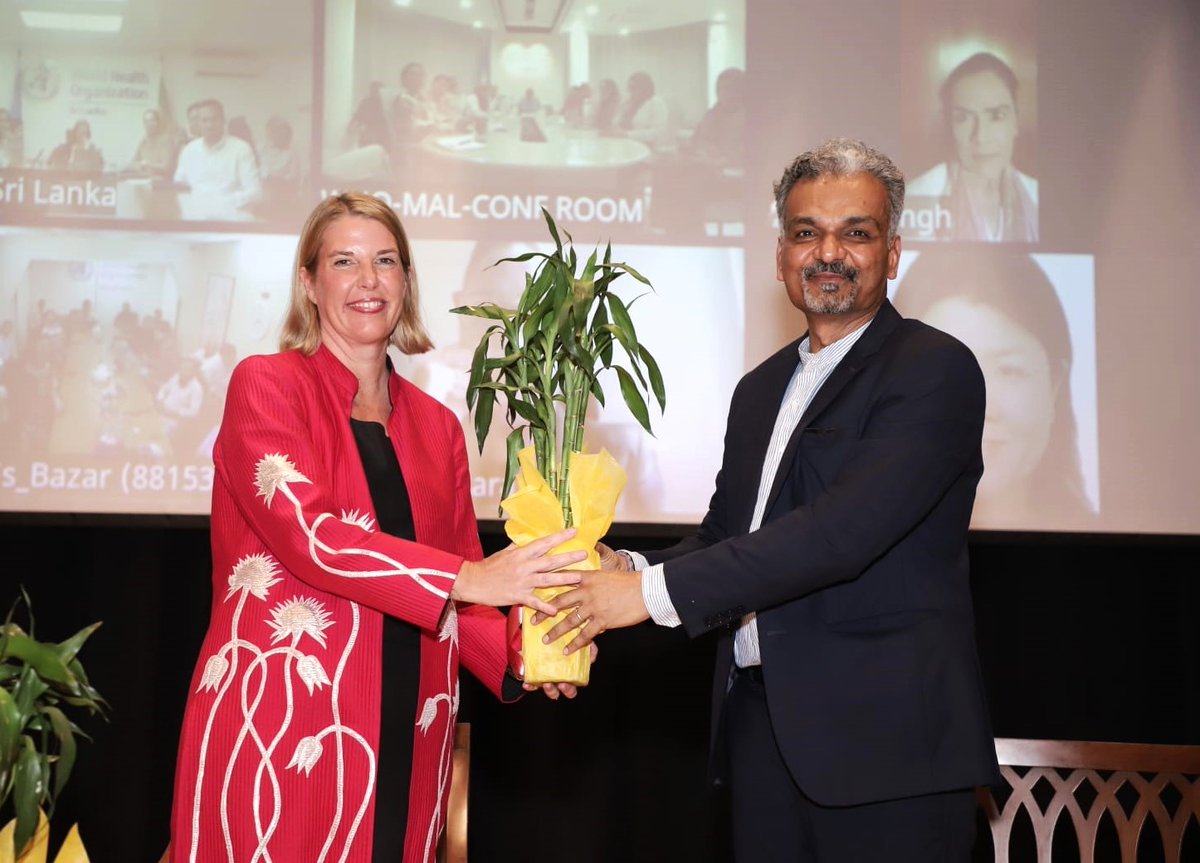 WHOSEARO's tweet photo. Till we meet again, Dr Catharina! 👋🏾

At @WHOSEARO, we bid farewell to our outgoing Officer-in-Charge Dr Catharina Boehme as she begins a new chapter.

We thank her for the wisdom and leadership she brought to our work and our organization.

As we look ahead, we also warmly welcome Dr Nilesh Buddha, who will take over as Officer-in-Charge. 🌏✨

#WHOSEARO #Leadership #ThankYou #NewChapter