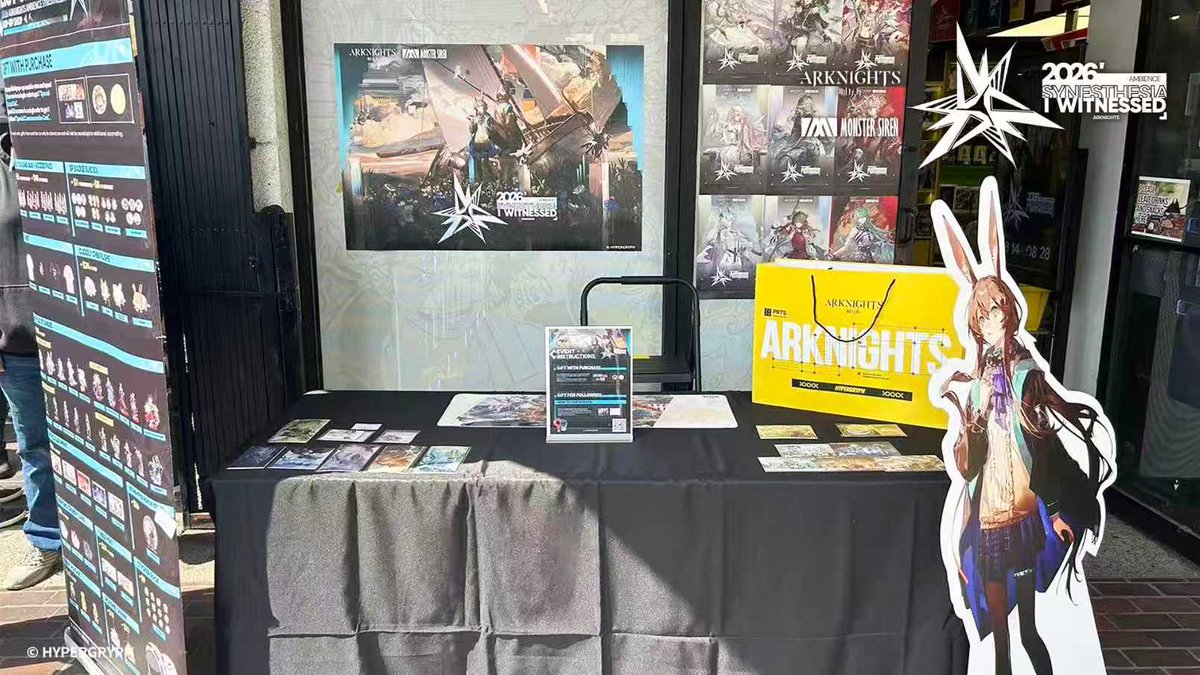 GLStore_EN's tweet photo. Arknights Ambience Synesthesia 2026 Pop-up Store is in full swing! 
Come grab themed merch, get a purchase bonus, and swap freebies on site.

📍 [New York] Funcores – 159 BOWERY, NY 10002 
📍 [Los Angeles] Anime Station – 330 E 2nd St A, LA 90012

See you there before Aug. 28! https://t.co/wZBrVdQzi0