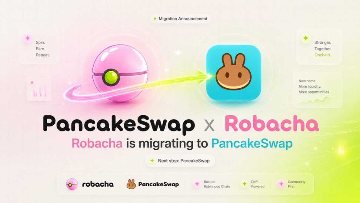 robachaoffspt's tweet photo. We have a new chapter starting for Robacha with support from some amazing people over at @PancakeSwap 🥞 

$ROB is moving to @PancakeSwap! 

Read: https://t.co/kv7ozQInfA https://t.co/mW8Yae2saG