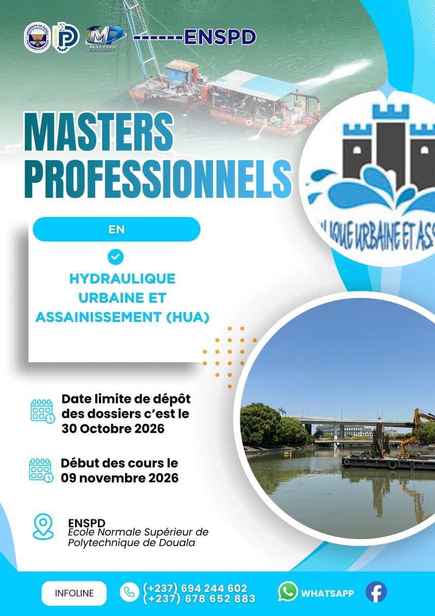 severinmbog1's tweet photo. Inscription en #Master #Professionnel à l’#École #Nationale #Supérieure #Polytechnique de #Douala 2026-2027. https://t.co/cxBEhswCBg