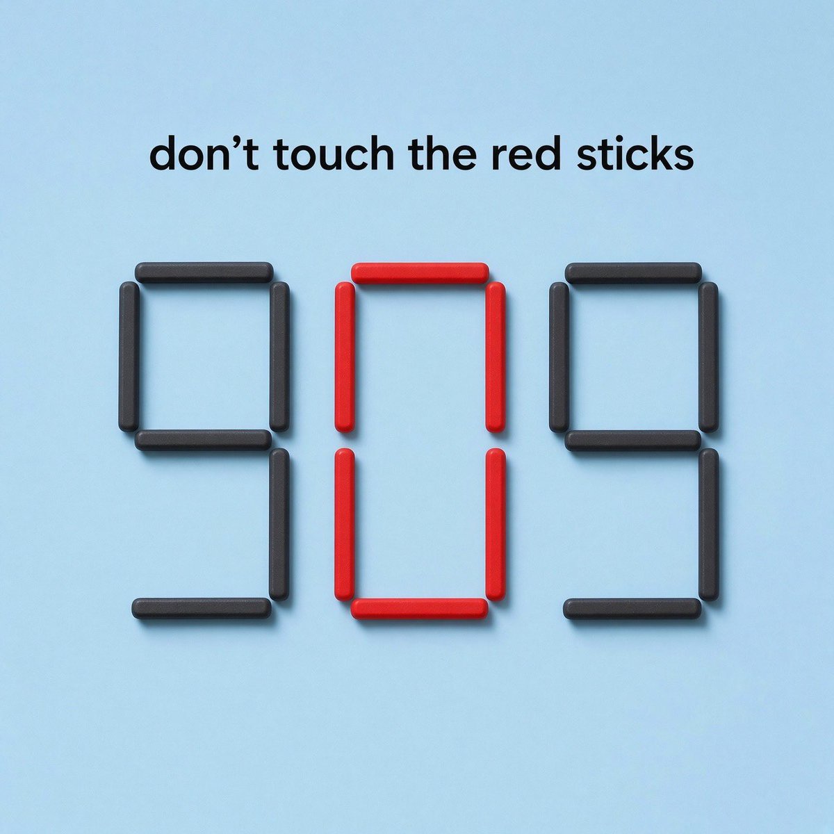 Think_Battle_X's tweet photo. Turn this number 909 into a bigger number by moving only 2 sticks 

90% will fail😭 https://t.co/HdPry7Wgea
