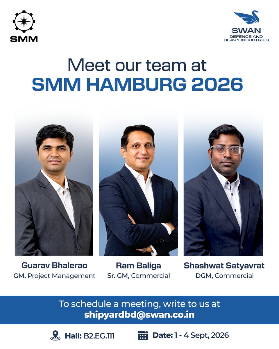 SDHI_Updates's tweet photo. #DelegateAnnouncement

We at SDHI look forward to connecting with industry leaders and partners, exploring new business opportunities at SMM Hamburg 2026.

See you at:
📍 Hall B2, Stand EG.111
🌐 https://t.co/xbG6gyLyEf

#SDHI #SMMHamburg2026 #DelegateAnnouncement https://t.co/3IablMBKEy