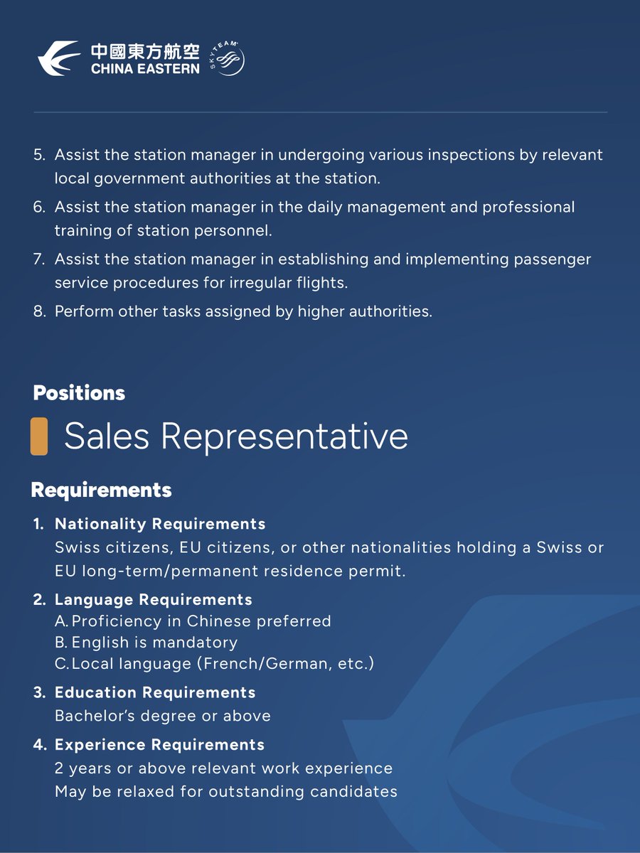 CEAirglobal's tweet photo. We’re hiring! ✈️We are looking for new talent in Zurich and Geneva.
Passionate about aviation and ready for your next opportunity? Come be part of the team! ✨
Check the image below for details and how to apply.👇 https://t.co/9dRNrKmVlp