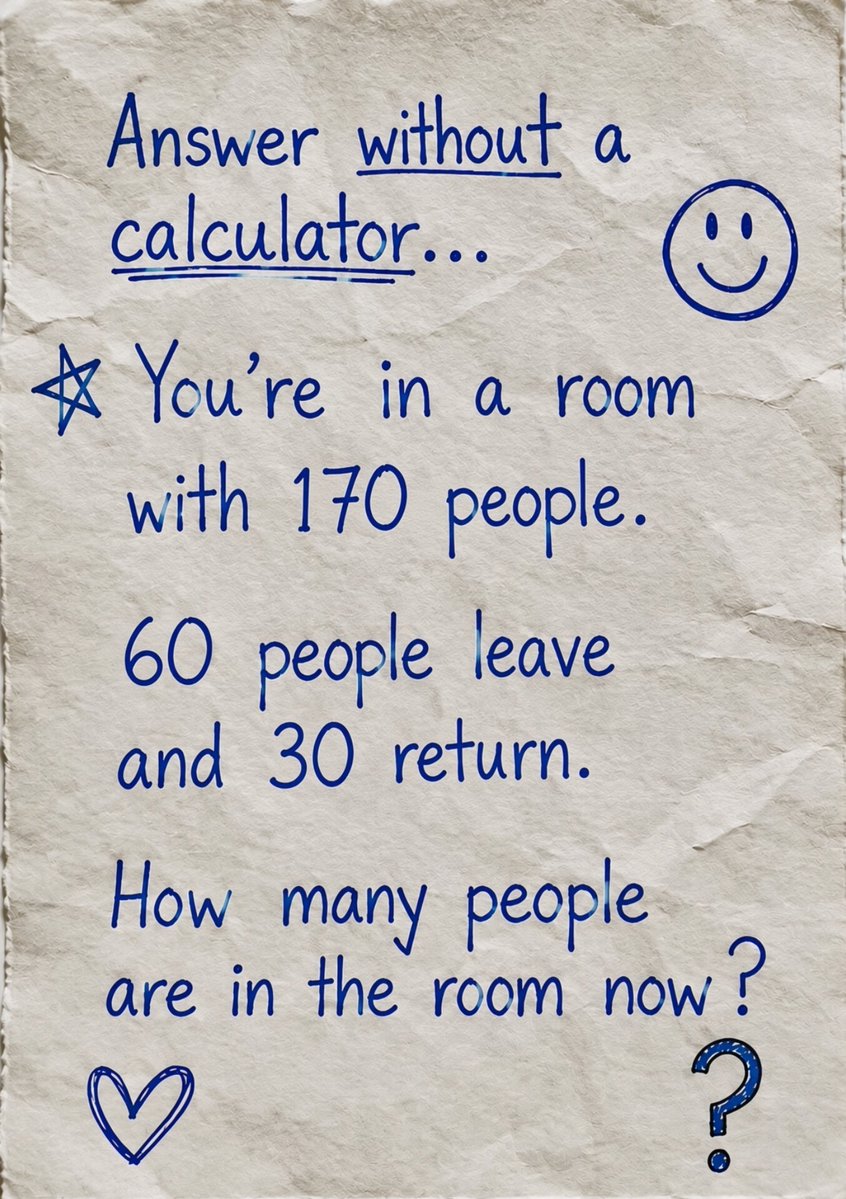 WydRomanX's tweet photo. Only the people who read carefully will catch this one.

So, how many people are still in the room? 👀 https://t.co/fdcL6gqW3X