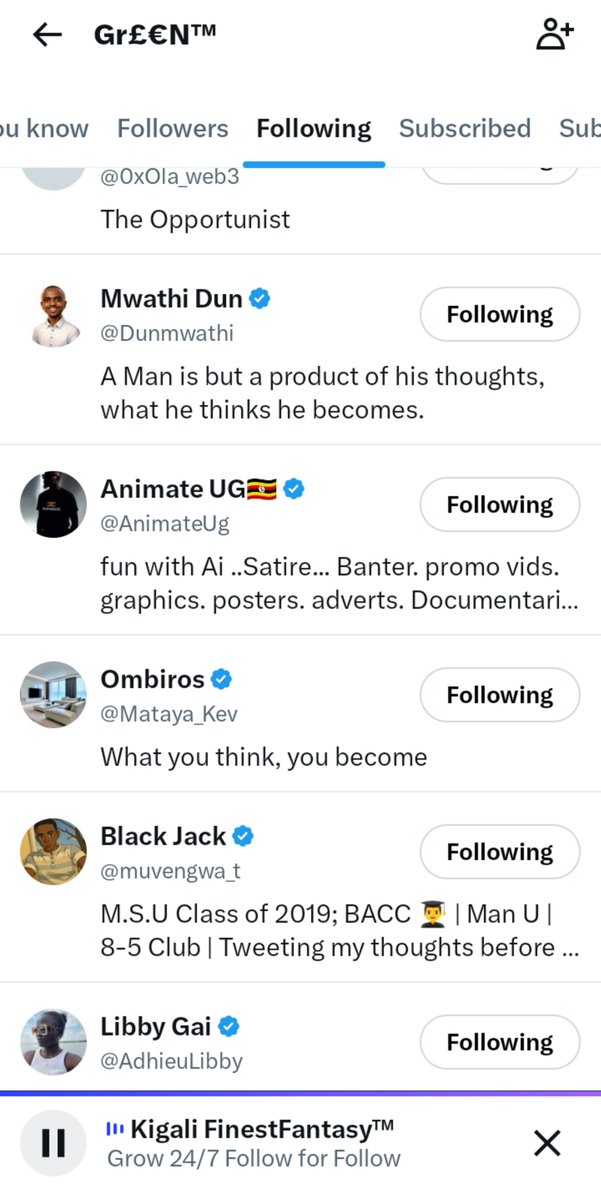 greengrynd's tweet photo. @MbariziSharon I followed you, you no follow back.
I see you.
We go meet for "unfollow" list soon 😂 https://t.co/H0QY19uTYx