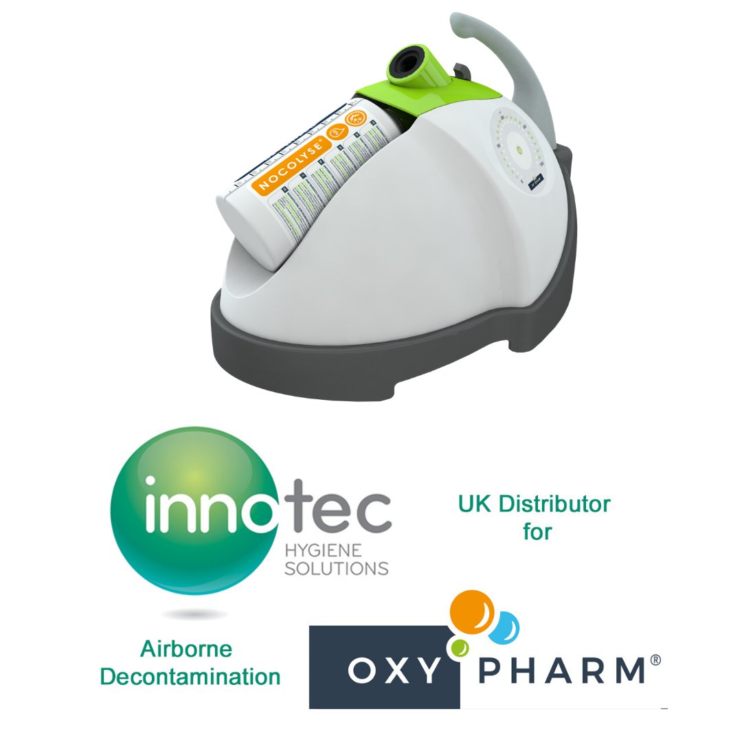 Innotec_Hygiene's tweet photo. The #OxyPharm #Nocotech #disinfection system comprises 2 processes #preventative and #curative https://t.co/7IJJvbbkfY https://t.co/TU5D86Q4v6