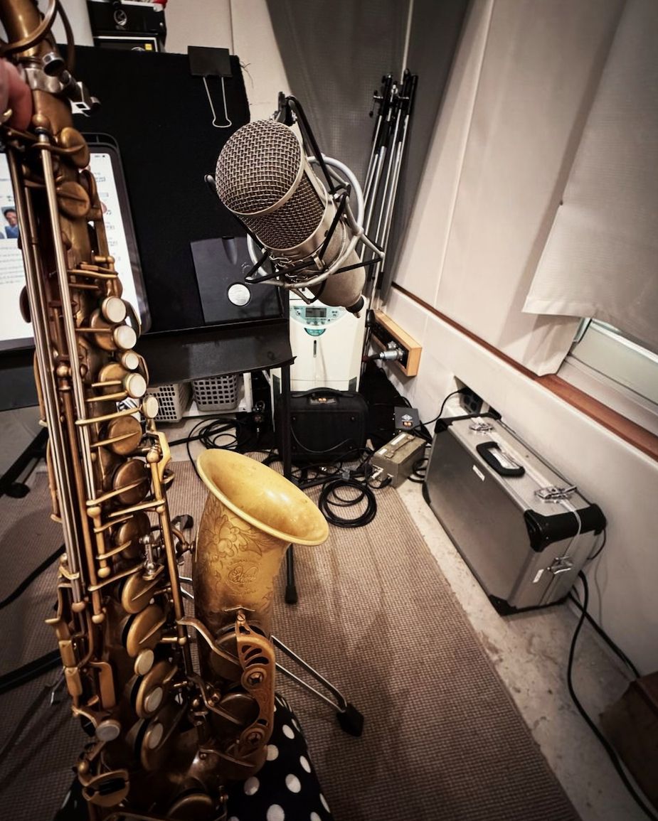 rirhythm2u's tweet photo. Recording day with @riesuzaku @muses_band_official

9/30 My birthday live at Blues Alley Japan https://t.co/CACATAvI6T