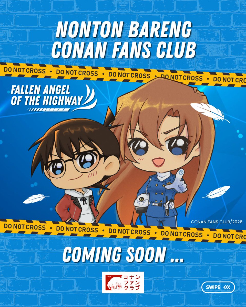 conanfansclub's tweet photo. NONTON BARENG CONAN FANS CLUB: DETECTIVE CONAN MOVIE - FALLEN ANGEL OF THE HIGHWAY (2026)

Coming soon ... 🪽✨ https://t.co/6Bq7UQ9mLh
