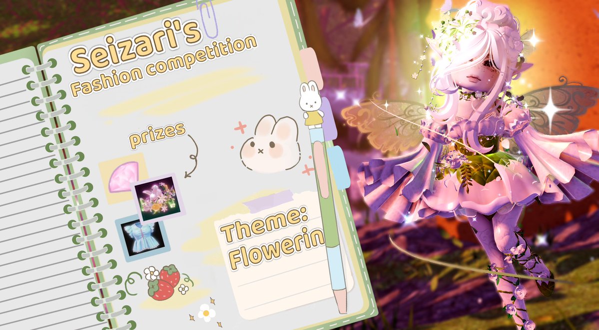 SeizariRH's tweet photo. 🌷 ROYALE HIGH FASHION CONTEST 🌷

🥇 Frolicking Fields Halo 🐇 Flowering 2026

🥈 Pixie Babydoll Bodice 💛 Light Fairy

🥉 100,000 💎 Diamonds

Watch at https://t.co/D132UFFuA8 on August 22nd 3pm (PST)

Model &amp; thumbnail by: @Bunnii_004 

  [#royalehigh]
⬇️Enter below!⬇️ https://t.co/whbCX1raL1