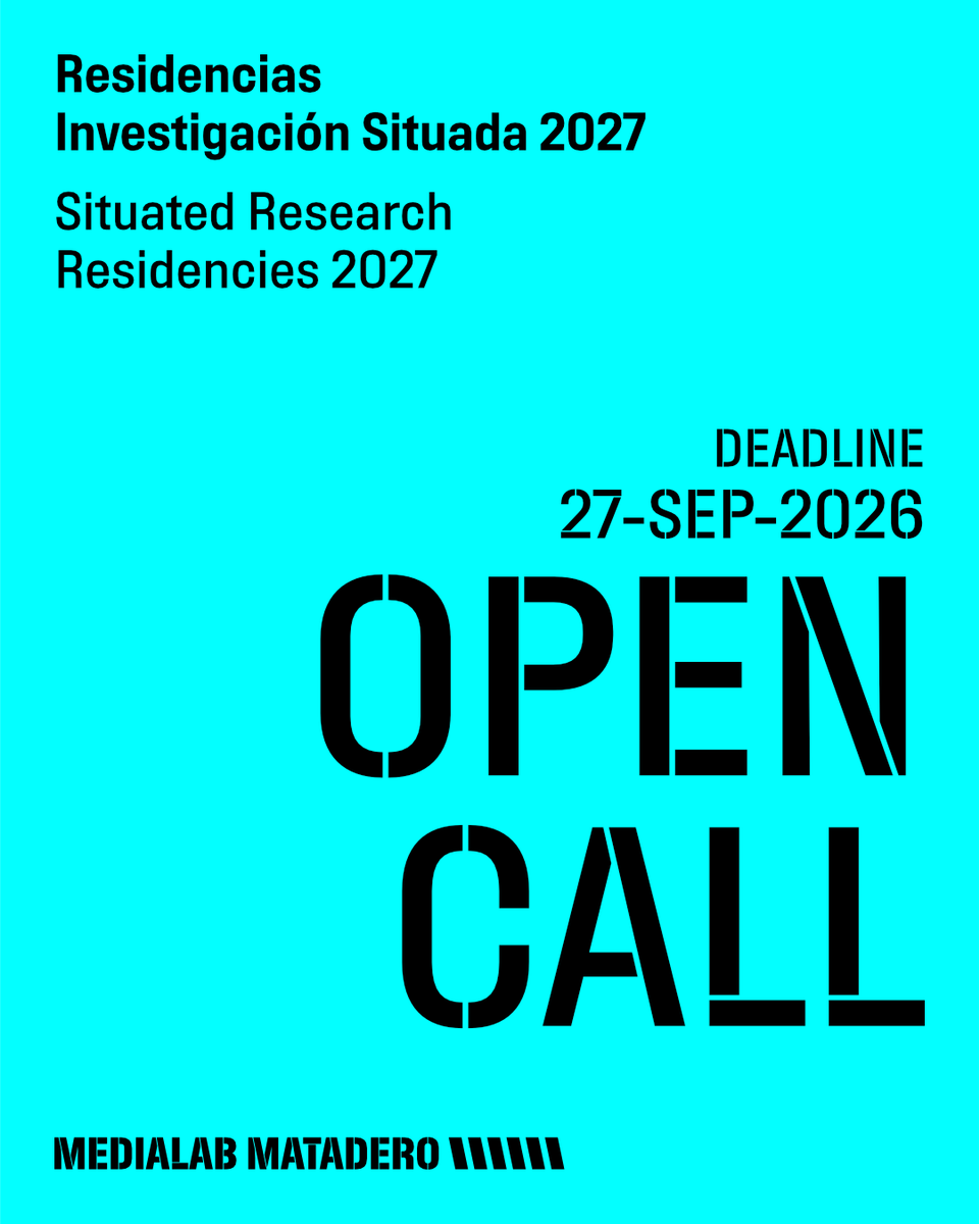 mataderomadrid's tweet photo. 📢 Desde @medialabMM se buscan 3 proyectos para asignar una residencia de investigación y creación en #MataderoMadrid, entre enero y julio de 2027.
❗#ConvocatoriaAbierta: Hasta #27SEP 2026
Bases e incripciones 𝗖𝗼𝗻𝘃𝗼𝗰𝗮𝘁𝗼𝗿𝗶𝗮 𝗮𝗯𝗶𝗲𝗿𝘁𝗮🔻
https://t.co/Z6jtrVGK2L https://t.co/L31JK8NiKw