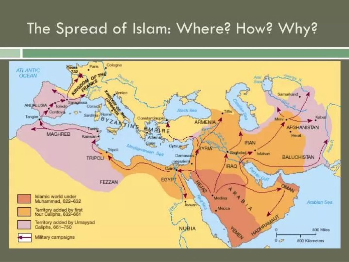 Khan_Fatimaa1's tweet photo. 🚨 SHOCKING: 1,400 years ago, when Islam was created in the 7th century, Iran was Zoroastrian—today Muslim.

Iraq was Christian; today it’s Muslim.

Turkey was Christian; today it’s Muslim.

Lebanon was Christian; today, with a Muslim majority, the Christians are disappearing from there.

Egypt was Christian; today it's 92% Muslim.

Christians are persecuted and exterminated there.

Saudi Arabia was with pagans, Christians, and Jews; today it’s Muslim.

Yemen was a Jewish kingdom; today it’s Muslim.

Pakistan was Hindu; today it’s Muslim with an exterminated, persecuted Hindu minority.

Afghanistan was Hindu; today it’s Muslim.

Britain today is Christian, slowly being conquered by Islam.

Holland today is Christian, slowly being conquered by Islam.

Sweden today is Christian, slowly being conquered by Islam.

France today is Christian, slowly being conquered by Islam.

Germany today is Christian, slowly being conquered by Islam.

Spain today is Christian, slowly being conquered by Islam.

Italy today is Christian, slowly being conquered by Islam.

USA today is Christian, slowly being conquered by Islam.