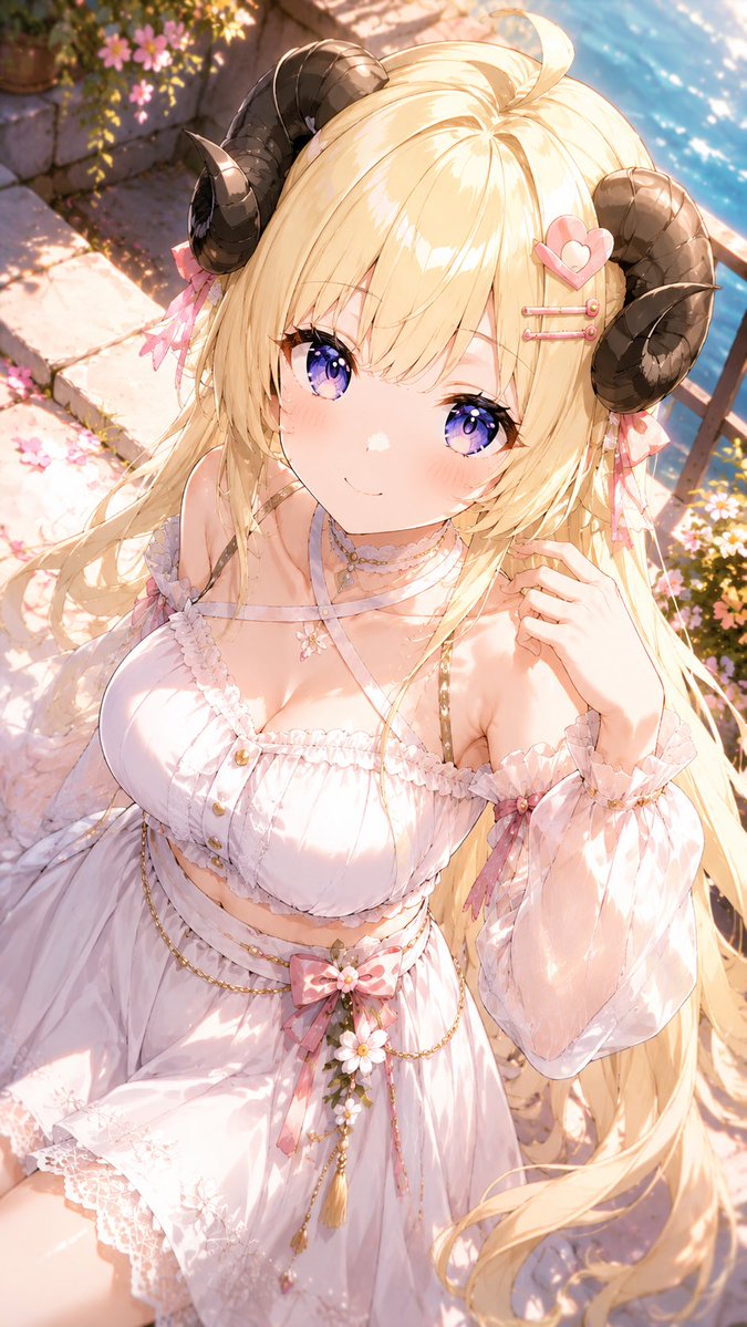 yousty_01's tweet photo. みんな今日もお疲れ様でした✨
このイラストは実験的に作ったランダムに背景と衣装をキャラクターに合わせて夏らしいものに変更するプロンプトの作品🤔
Fan Art: FUWAMOCO Tsunomaki Watame  Ookami Mio #AIイラスト https://t.co/acv9IxrbSN