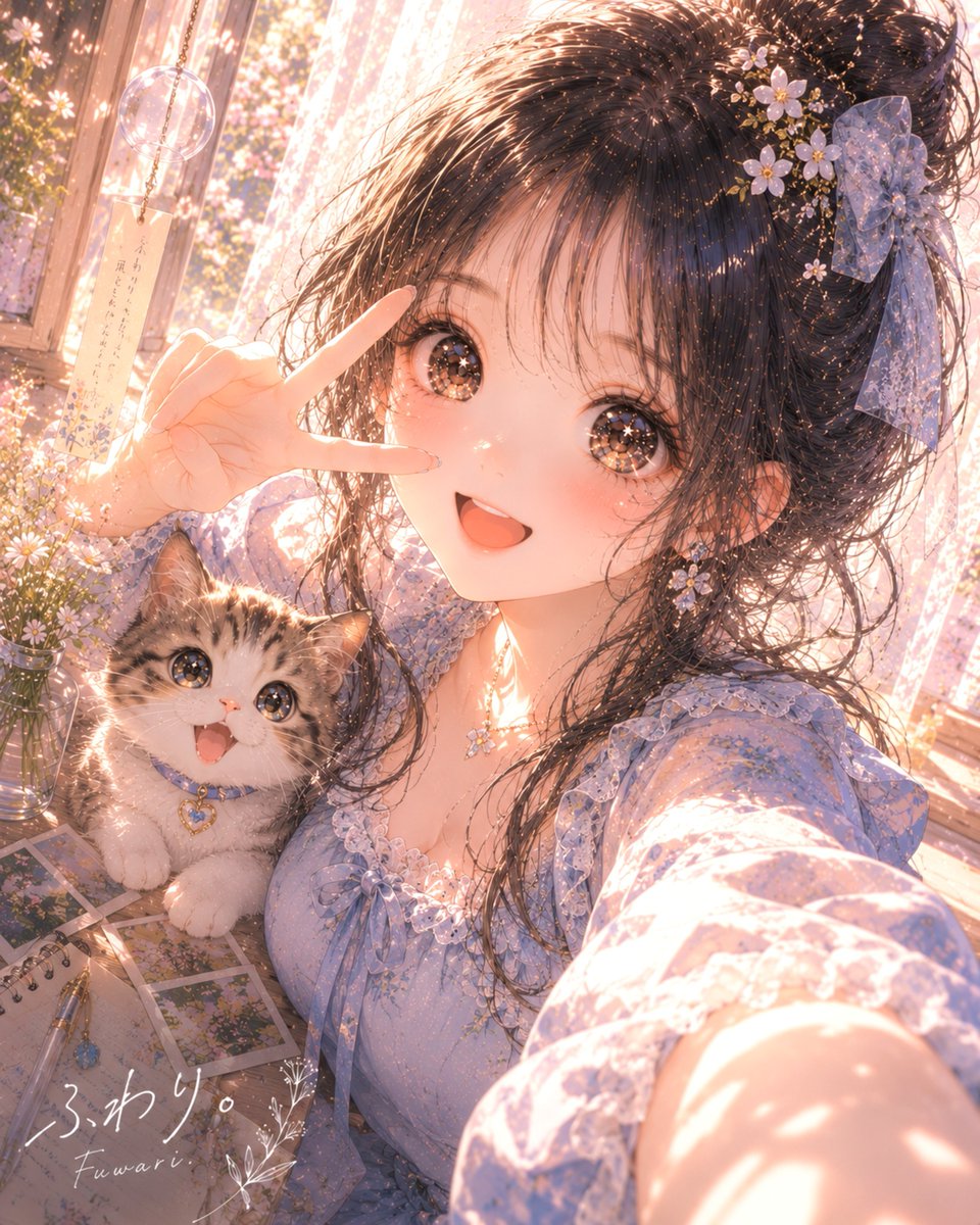 fuwaritender's tweet photo. きらめく午後

#FuwariTender #ふわり #AIart #AIillustration #DreamyArt #AnimeArt #BeautifulGirl #Cat https://t.co/IF5gpD0n3Y