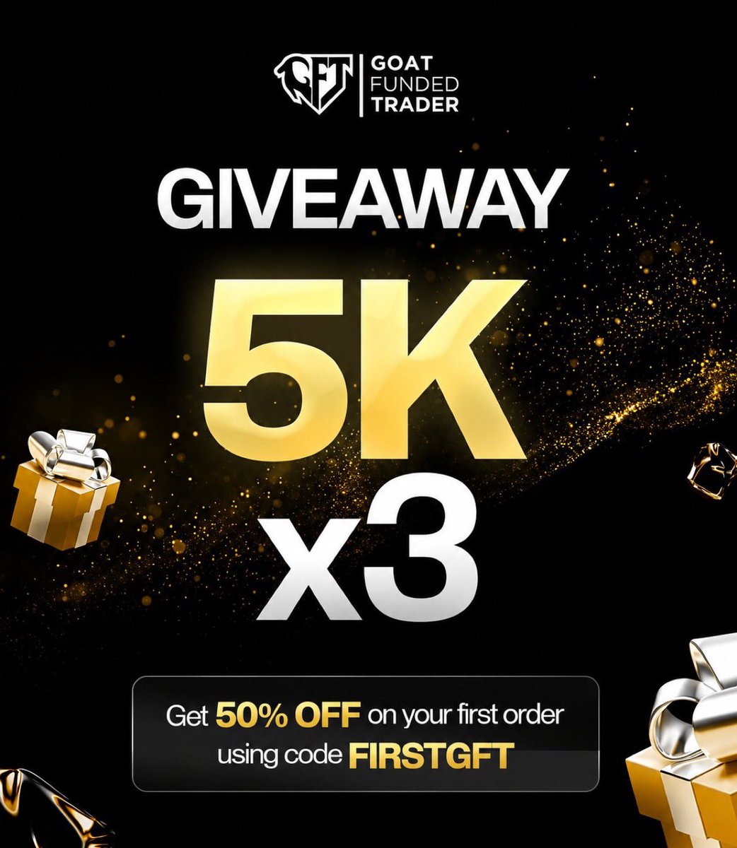 TeeXau's tweet photo. Giveaway Alert 🚨

3 × $5K GFT Accounts

To Enter:

1. Follow @GoatFunded, @Leveragedgiant @TeeXau @LynTrades @probernard_02 @iamkissking 
2. Like & Repost

3. Complete the tasks:
   https://t.co/J6Cd7BpnCD

4. Comment your favorite trading pair and tag 2 traders

Check out our Instant Plans in the quoted posts 🔥

Winners will be announced in 72 hours.
