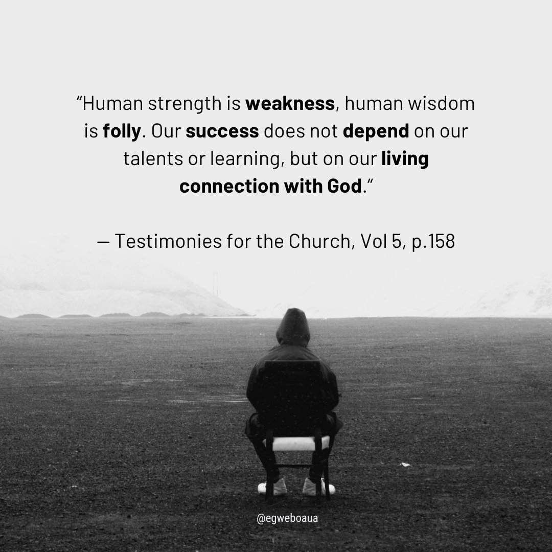 egweboaua's tweet photo. Our success doesn’t depend on what we have in ourselves, but on our living connection with Him.

“Not that we are sufficient of ourselves to think of anything as being from ourselves, but our sufficiency is from God.”— 2 Cor 3:5

Continue reading at https://t.co/h3zkrdjeo8 https://t.co/ySa7LzTuJJ