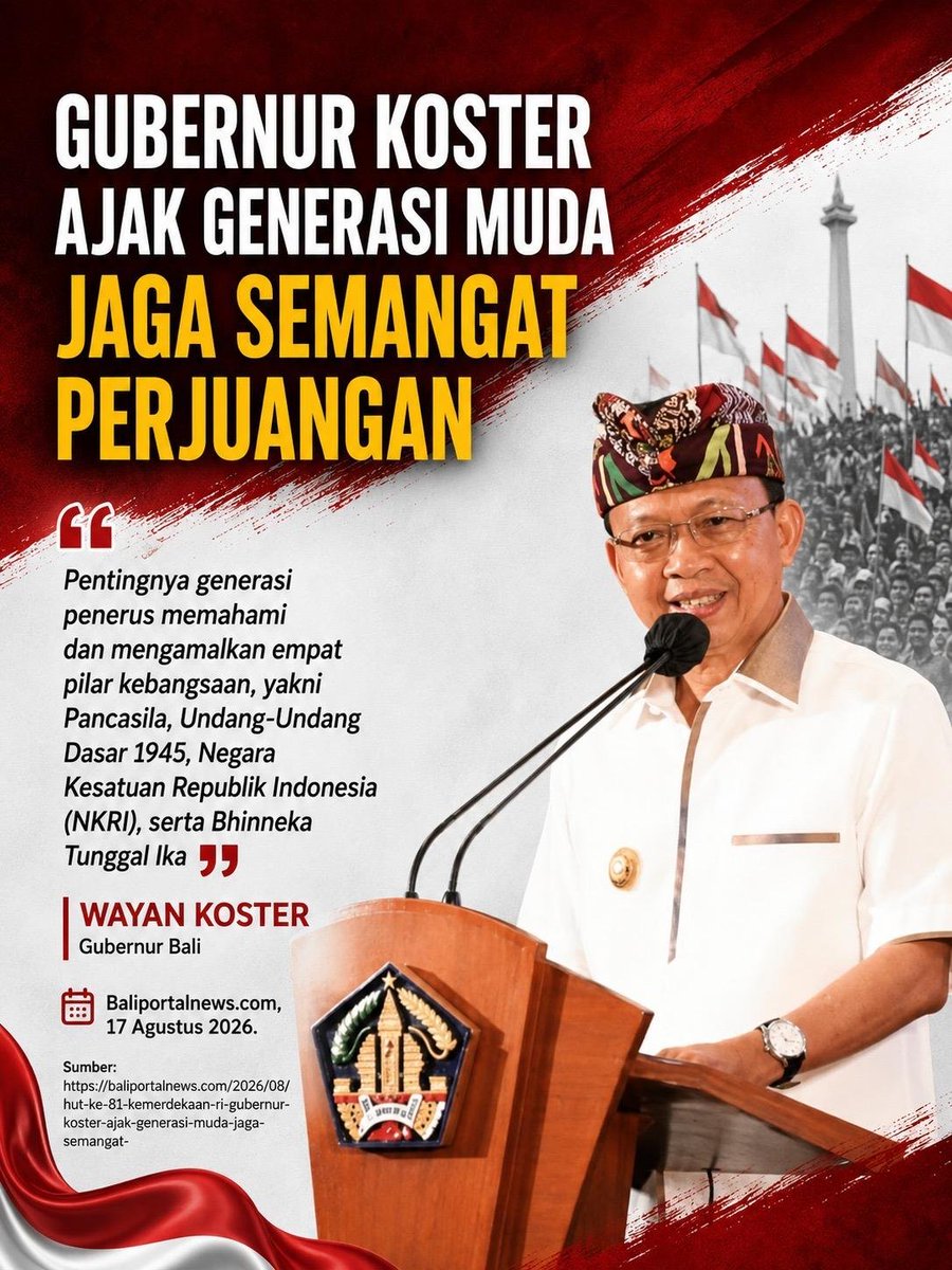 inddrisalwa's tweet photo. Kemerdekaan harus dijaga bersama. Mari redam provokasi, perkuat persatuan, dan terus berkarya untuk Indonesia. Tolak Provokasi
#MenjagaKemerdekaanRI https://t.co/Plk5Oo3zGx