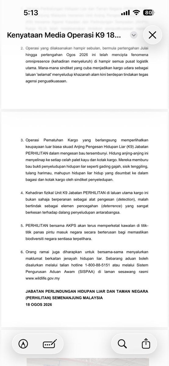 PERHILITAN's tweet photo. KENYATAAN MEDIA

UNIT K9 PERHILITAN BENTENG KHAZANAH DI PUSAT LOGISTIK KLIA:
MENGESAN DAN MEMBANTERAS PENYELUDUPAN HIDUPAN LIAR https://t.co/pQAmcdtOvT