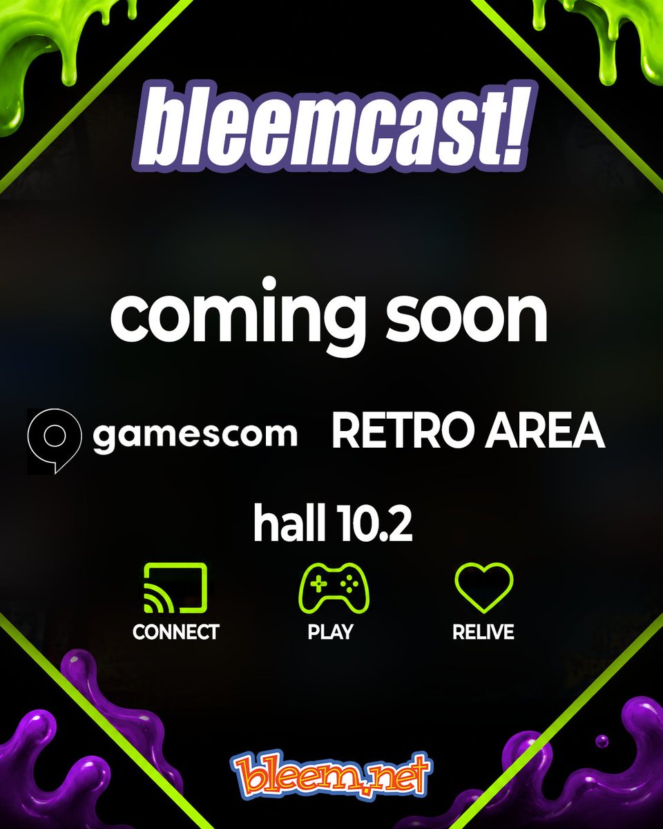 Bleemnet's tweet photo. BLEEMCAST! IS COMING TO GAMESCOM! 

Something new is coming...

Come visit the Bleemcast! booth at the Gamescom Retro Area and be among the first to experience what we’ve been working on.

CONNECT. PLAY. RELIEVE.

#Bleemcast #Gamescom2026 #RetroGaming

by https://t.co/n6XmeoVVLA https://t.co/7FVnQHschD