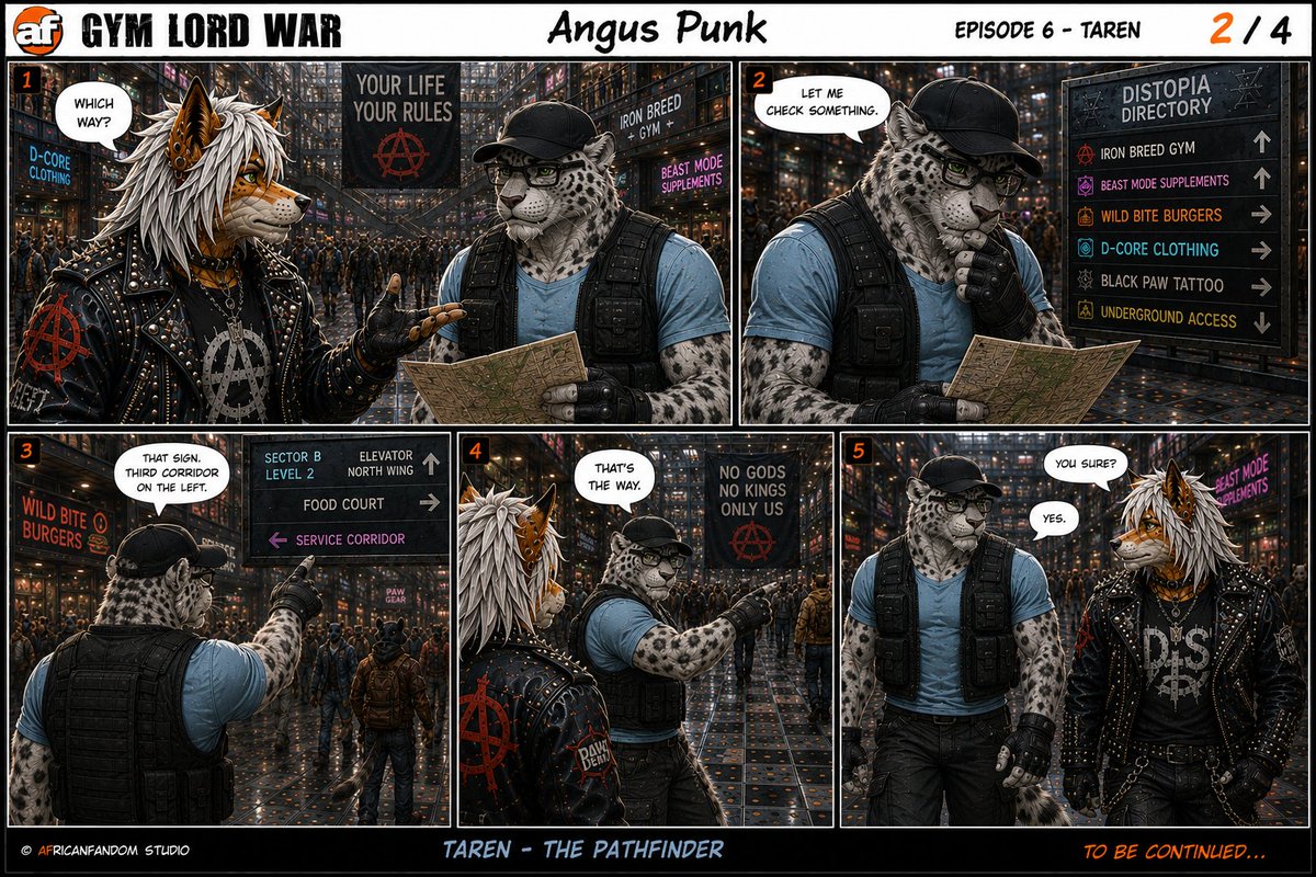 AngusFreyr's tweet photo. 🐆 Taren: El que siempre está cuando importa

Angus presenta a Taren, el explorador que siempre encuentra el camino y aparece justo cuando alguien lo necesita.

#Taren #GymLordWar #Furry #FurryComic #FurryArt #Anthro #ComicArt #Distopia #AngusPunk #CharacterIntroduction https://t.co/wzeWBXGeem