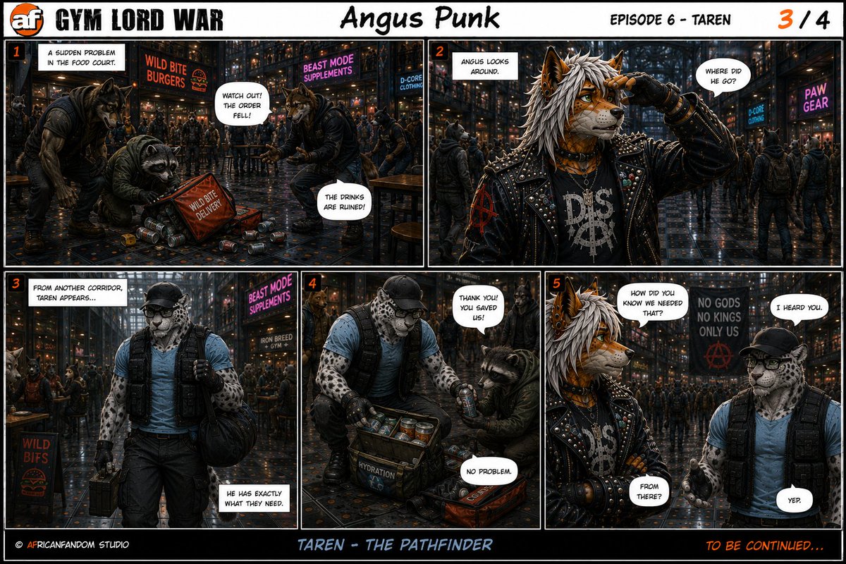 AngusFreyr's tweet photo. 🐆 Taren: El que siempre está cuando importa

Angus presenta a Taren, el explorador que siempre encuentra el camino y aparece justo cuando alguien lo necesita.

#Taren #GymLordWar #Furry #FurryComic #FurryArt #Anthro #ComicArt #Distopia #AngusPunk #CharacterIntroduction https://t.co/wzeWBXGeem
