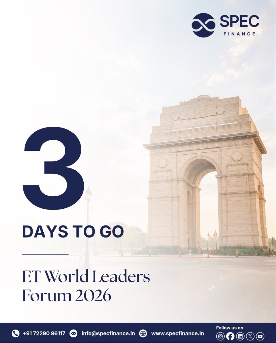 specfinancegfty's tweet photo. T-3 to ET World Leaders Forum 2026. 

GIFT City's story meets the world's biggest boardrooms. 
Presenting Sponsor along with Visa and Suzlon. 21-22 Aug, Delhi. https://t.co/BuFt1eCvgz