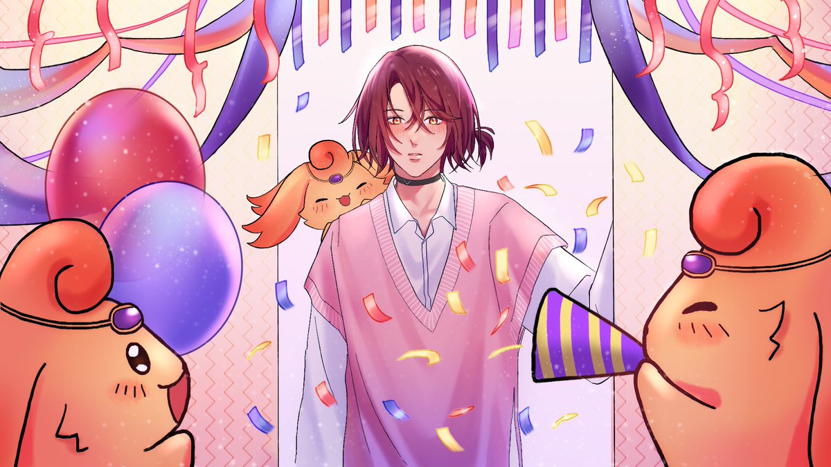 rhzo_o's tweet photo. Happy Birthday Malim! 🎉
これから先も、君に幸あれ~
#Birthdari2026 #CendArt 

Here are some of illusts i drew for this wholesome cover ✨ I'm really happy i got to be part of this project with amazing Cinderbuns, thank you so much for having me!! 🙂‍↕️❤️‍🔥 https://t.co/lw0nqRMDjb