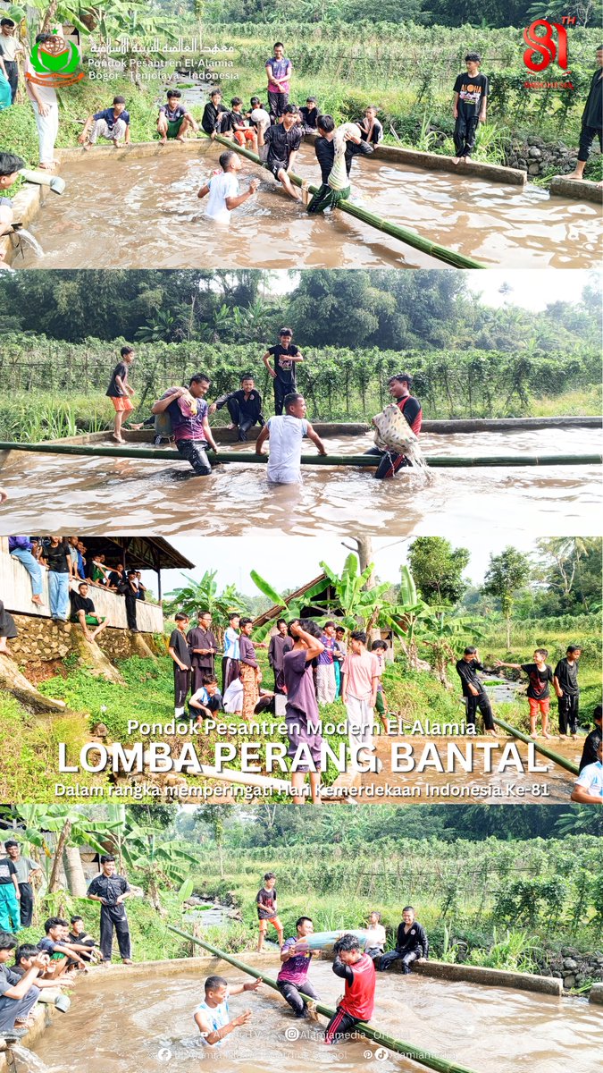 PesantrenAlamia's tweet photo. 🇮🇩 Meriahkan HUT ke-81 Kemerdekaan RI dengan semangat, tawa, dan kebersamaan! 🔥🎉

Bukan soal siapa yang menang, tapi tentang serunya kebersamaan dan semangat perjuangan. 💪🇮🇩

Merdeka! Sekali merdeka, tetap merdeka! 🇮🇩🔥

#HUTRI81 #KemerdekaanRI #LombaKemerdekaan # El-Alamia https://t.co/z50M71smSW