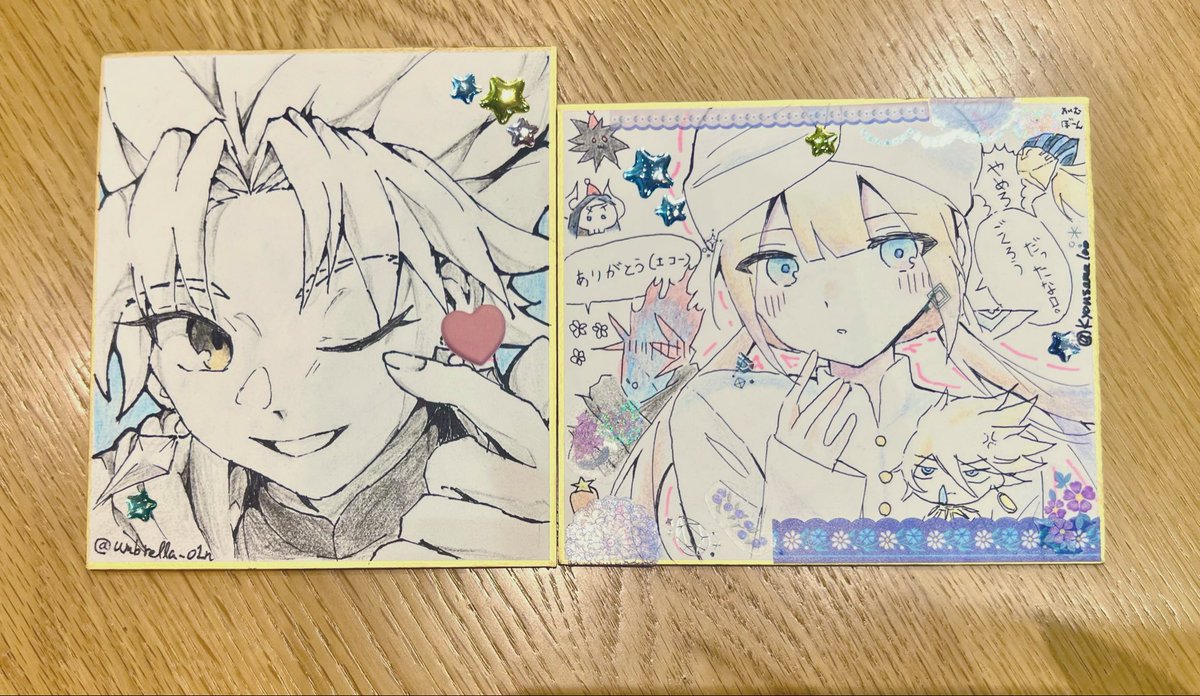 umbrella_01n's tweet photo. 会って色紙交換しました〜✨️ https://t.co/pM8Ei9MQWE