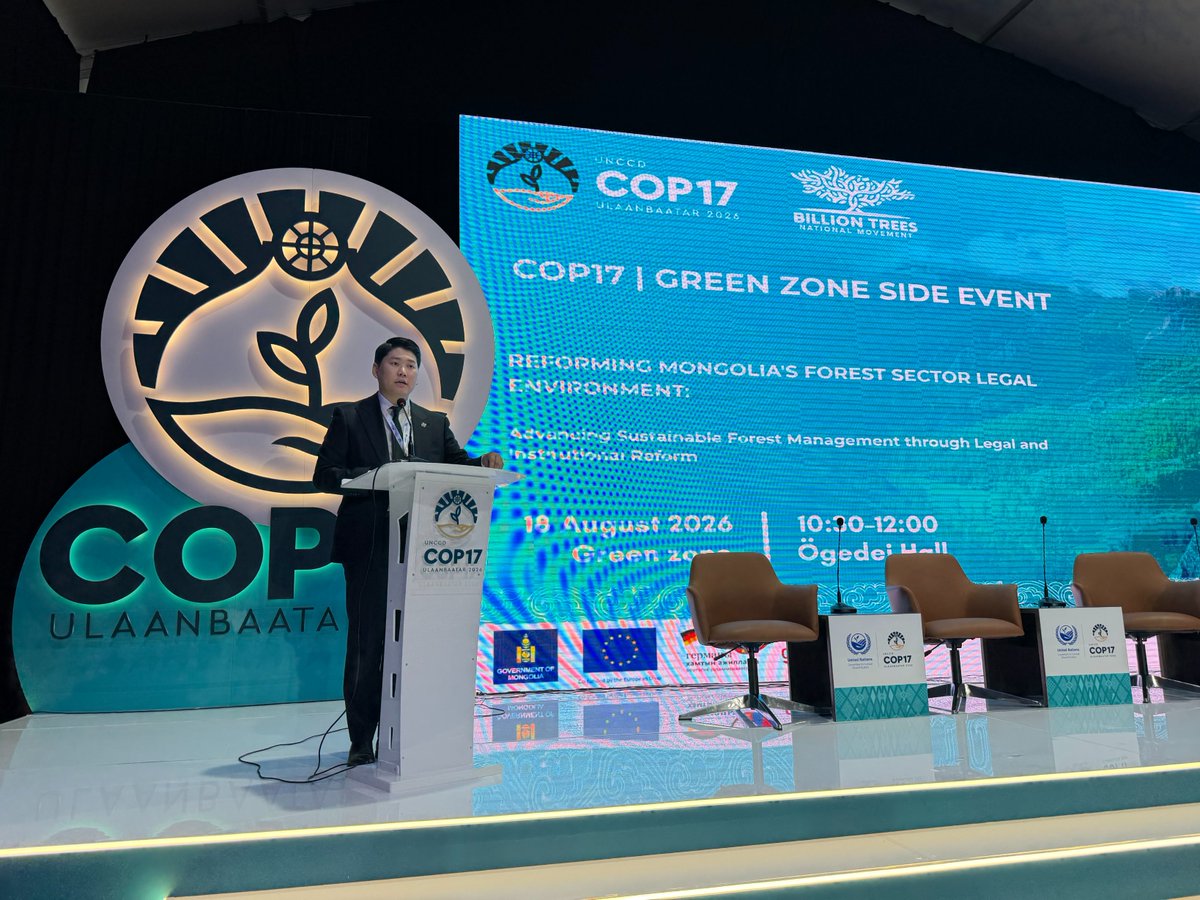 EUinMongolia's tweet photo. EU Ambassador H.E. Ina Marčiulionytė @EUAmbMNG
delivered opening remarks at the "Reforming Mongolia's Forest Sector Legal Environment: Advancing Sustainable Forest Management through Legal and Institutional Reform," alongside Mr. Sandag-Ochir, MECC.   

#UNCCD #COP17Mongolia https://t.co/nC2ovuRwDP