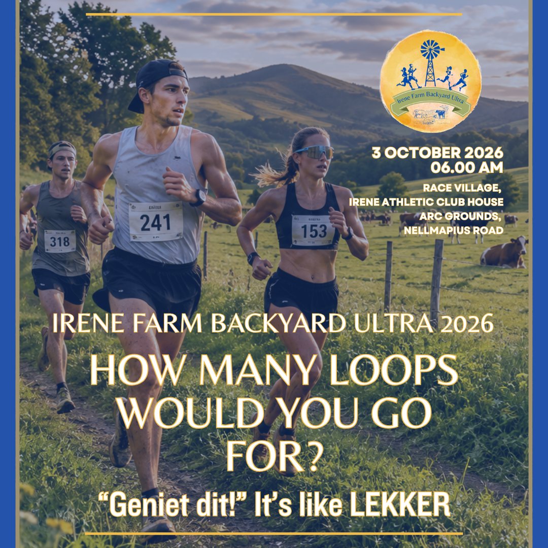 mmadventures14's tweet photo. If you took on the Irene Farm Backyard Ultra, what would your target be?

1–3 | 1–6 | 12+ 🚀
A Backyard Ultra means completing a loop every hour — then doing it again. And again. 😏
Comment your number! 👇

#IreneFarmBackyardUltra #BackyardUltra #BYU #UltraRunning https://t.co/iFizHJKel2