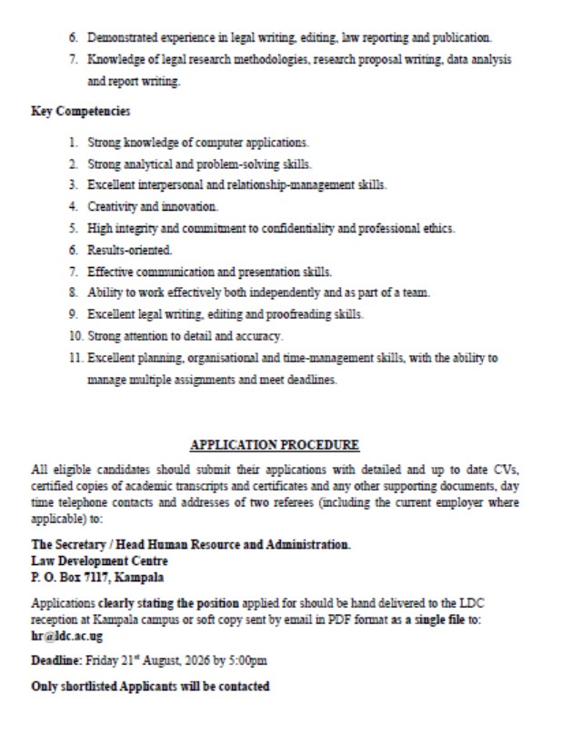 LDC_Uganda's tweet photo. 📢 WE'RE HIRING: 
The Law Development Centre is looking for a qualified and competent individual to fill the position of Research &amp; Publications Officer. 👇Detailed Job advert 
https://t.co/jbwWXRZFtl https://t.co/DdwVvhPv1z