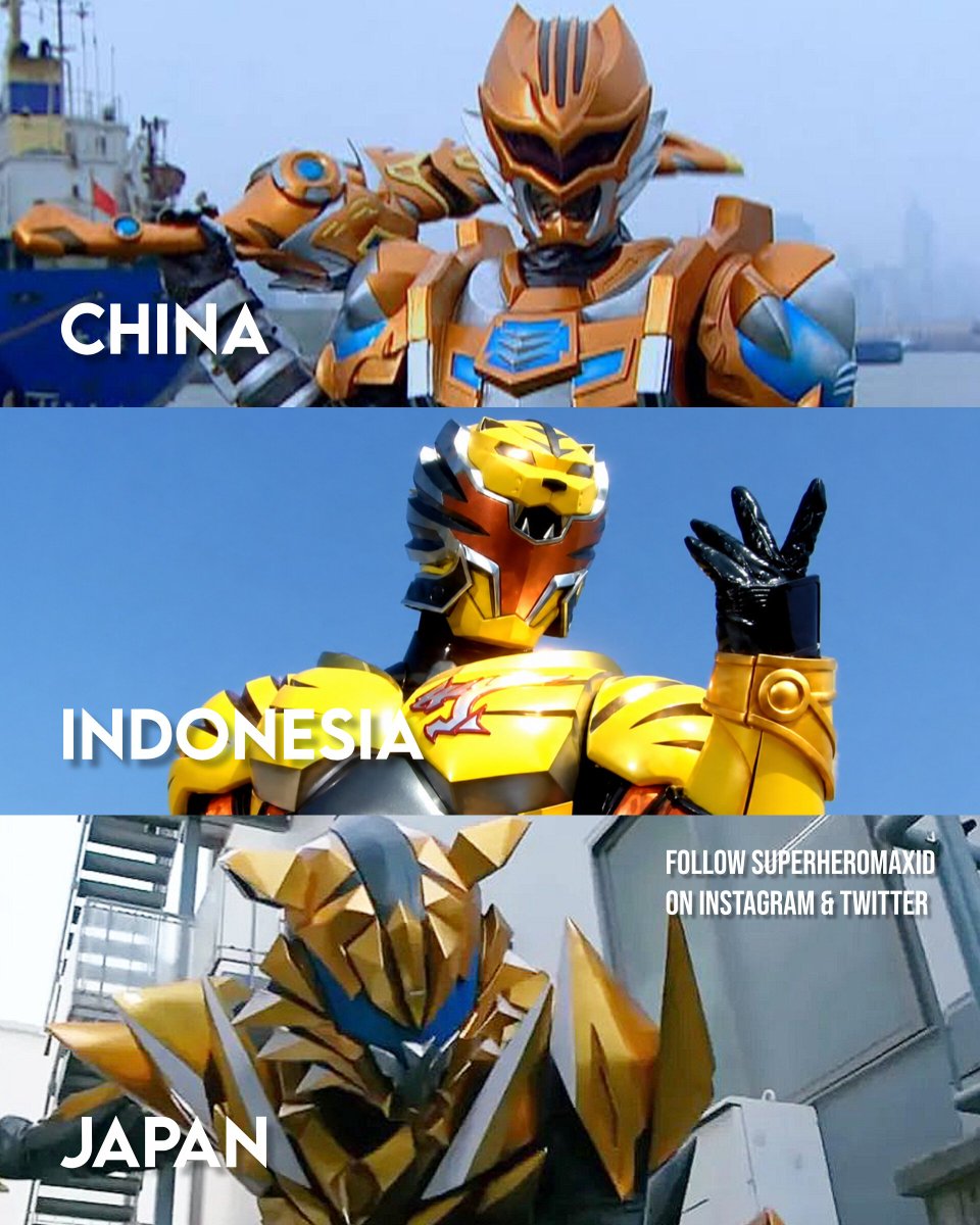 SuperheroMAX_ID's tweet photo. Ganteng-ganteng Harimau 

Tiger Man - Armor Hero
Torga - Satria Hero
Tigre - Kamen Rider

Support kami di
https://t.co/vwWO5a07HK

#特撮ヒーロー
#インドネシアのヒーロー
#SatriaTorga
#SatriaHarimauTorga
#SatriaHeroes https://t.co/uLr9J8maTT