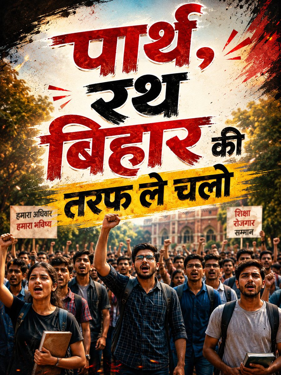 CJP_for_India's tweet photo. "पथ, रथ बिहार की तरफ ले चलो"

बिहार के छात्रों को उनका हक व अधिकार दिलाने के लिए हम उनके साथ खड़े हैं,

आप अपना सुझाव कमेंट बॉक्स में दे सकते हैं 👇 https://t.co/hPchWYPvr2