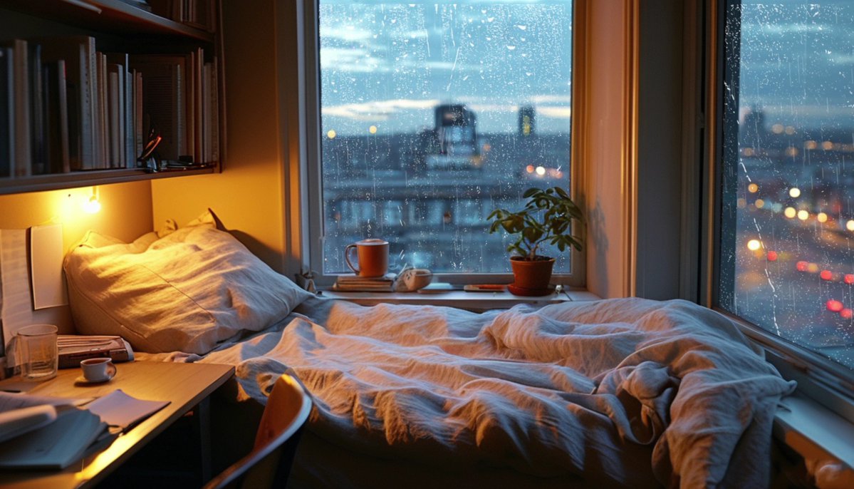 AdelineJoubert's tweet photo. Cozy rainy Sunday at home, curled up with a warm blanket, a cup of hot cocoa, and my favorite book—perfect little quiet joy https://t.co/Kk7XBeflI9