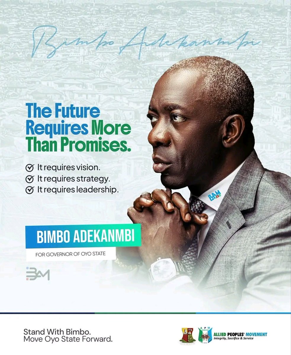 DiipoIbadan's tweet photo. We say YES to progression and NO to retrogression in Oyo state
BIMBO ADEKANMBI is the right man for the job https://t.co/9142PE7fL4
