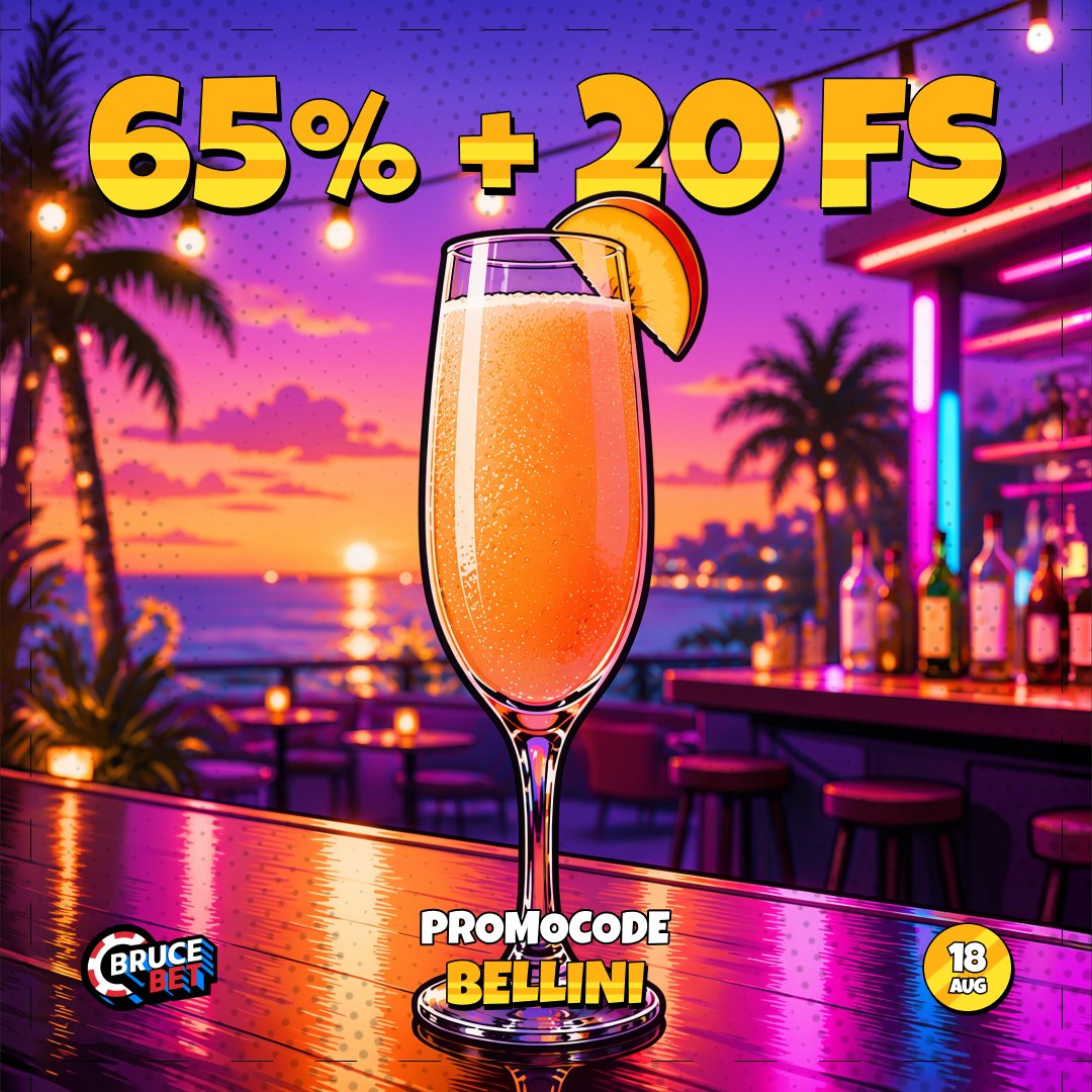 BruceBet_play's tweet photo. 🍹 Advent Promocode: BELLINI

The next Advent mission comes with a sparkling new mix

🍸 Promocode: BELLINI
🎁65% Bonus + 20 FS in Deep Sea

A splash of luck, a powerful reward, and another step toward completing the Bruce Bet Advent Calendar

Activate 👇
https://t.co/RjLHPj9U0I https://t.co/mSKcSeArmk