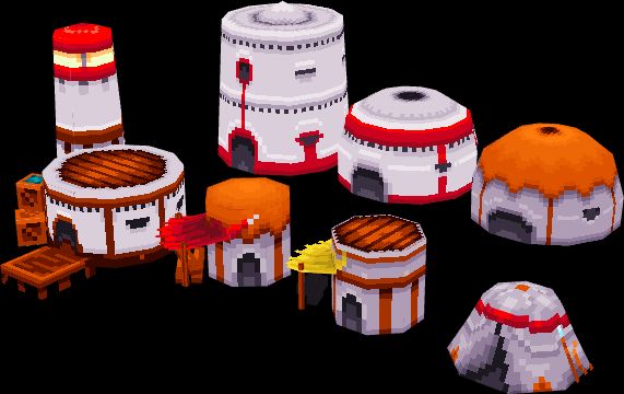 JoanSolRoo's tweet photo. Lowpoly pixelart buildings for an incremental citybuilder game 

#blockbench #lowpoly #indiedev #indiegamedev #incremental https://t.co/eogu9MU4GF