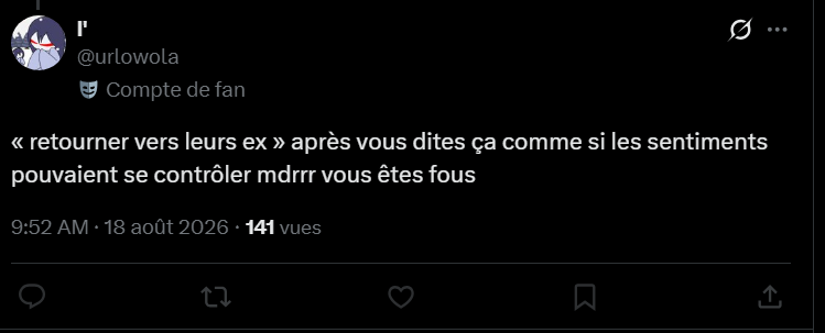 Legoshiasse's tweet photo. Les sentiments se contrôlent pas et j'suis grave d'accord mais faire la pickme à garder les affaires de son ex, laisser " Alisson " parler avec lui pour le repêcher tout ca, ca se controle pour le coup https://t.co/y2jtpuIk5L