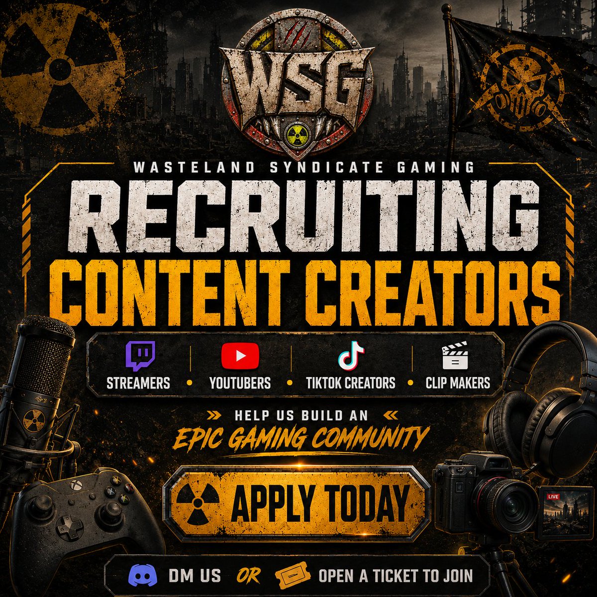 OfficialWSGN's tweet photo. ☢️WSG Recruiting Creators

💎Join our Creator Program you also have the option to join our Charity Team to raise money for different causes. Join the discord in the bio or shoot us a DM! 

#Twitch #Kick #Rumble #Shareplay https://t.co/lzIAzGdZdx