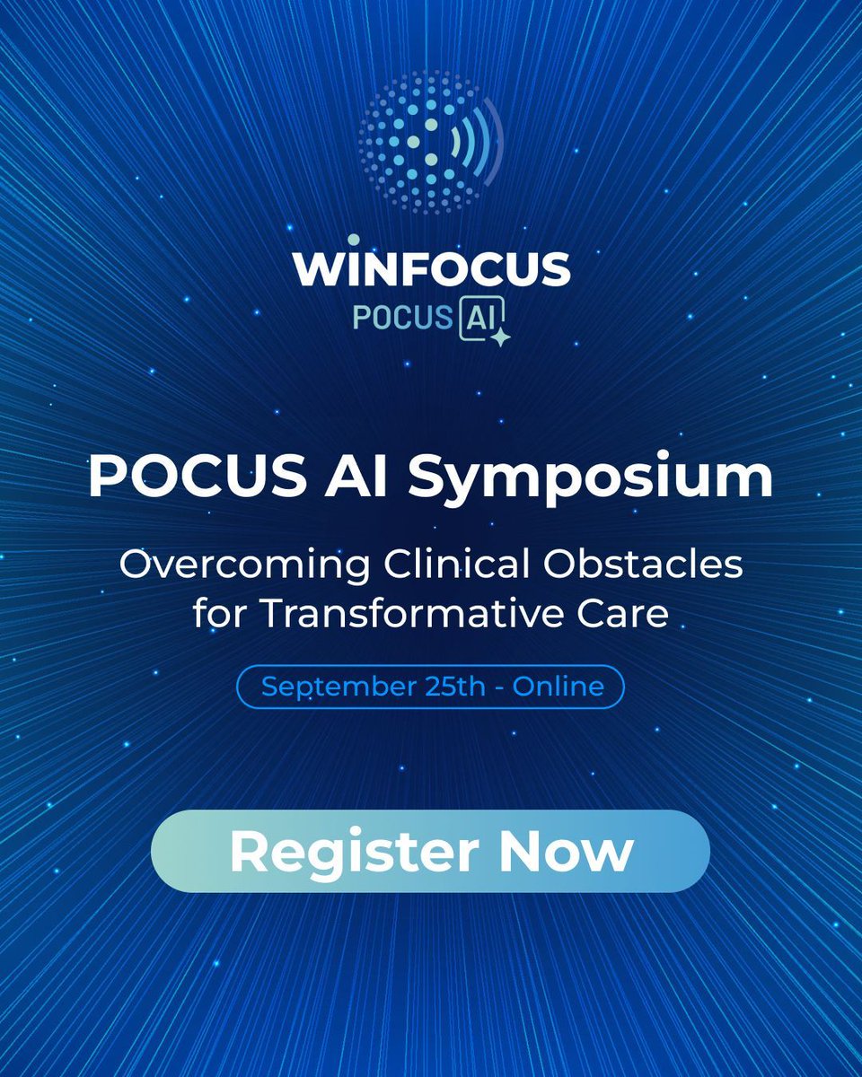 WINFOCUS's tweet photo. From algorithm to bedside. Join WINFOCUS for a virtual symposium on AI-POCUS, with live demos and an Oxford-style debate on bedside adoption. 
🔗 Register now: https://t.co/kDUbUI673d 

@WINFOCUSTUJ @francescorradi @ViaWINFOCUS @sonophysio @iceman_ex @burcuazap @GoffiAlberto https://t.co/ij73QWCIUA