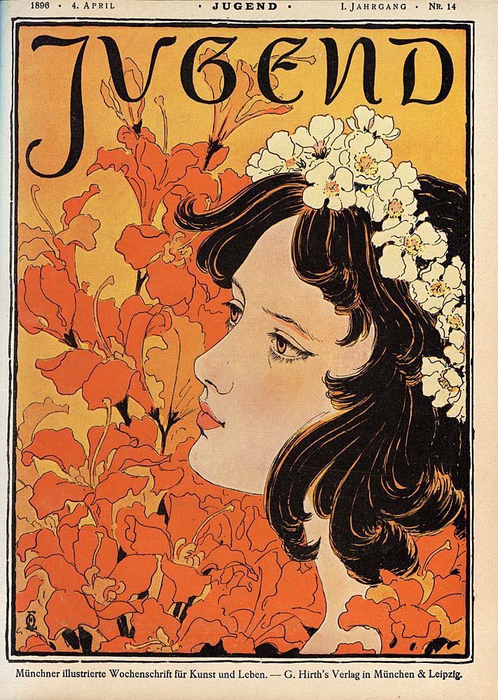 Estetism_jp's tweet photo. 1896年〜1940年に刊行されたドイツの芸術雑誌「ユーゲント」の表紙絵が華麗過ぎるのです。 https://t.co/SUfhBD1DiQ