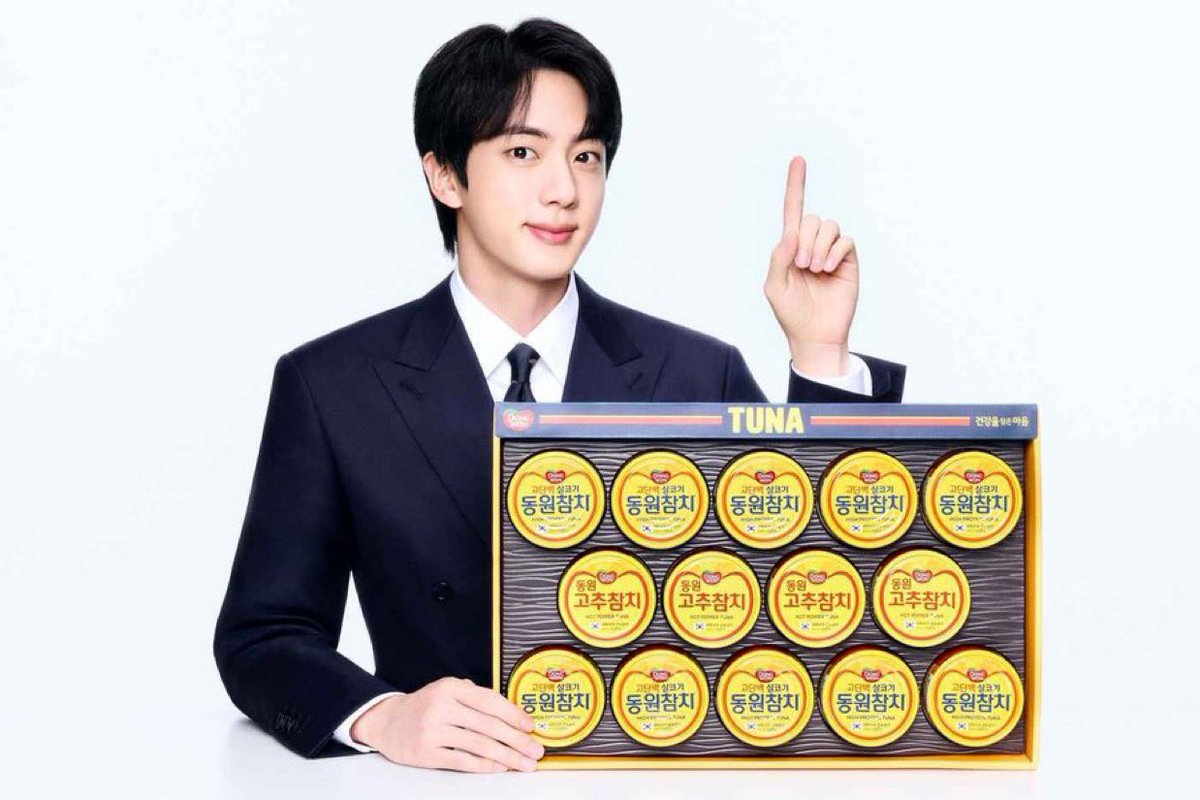 btschartsxdaily's tweet photo. [INFO] New Photo of #JIN for Dongwon Tuna 🍣 💜

JIN DONGWON TUNA MODEL
#JinxDongwonTuna #DongwonTuna https://t.co/OJjDF2fiJA