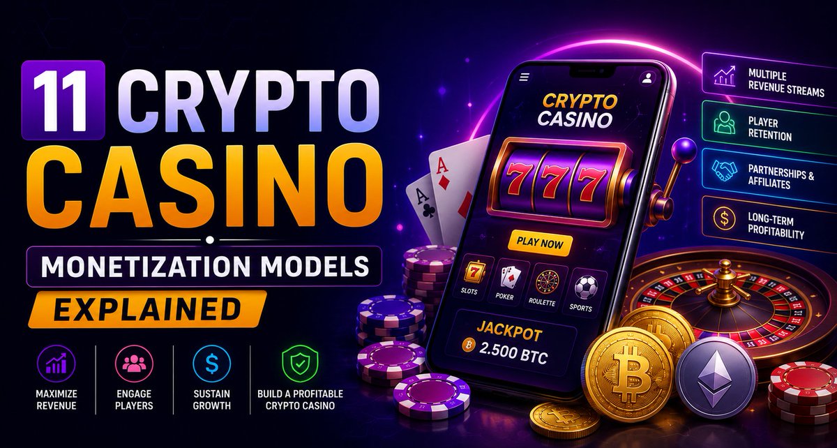 BatsarunArun's tweet photo. Building a crypto casino? 🎰

Explore 11 proven monetization models — from house edge and VIP programs to affiliate revenue, tournaments, and premium memberships.

https://t.co/ClVdPOKbh2 https://t.co/jUern0Og6Y