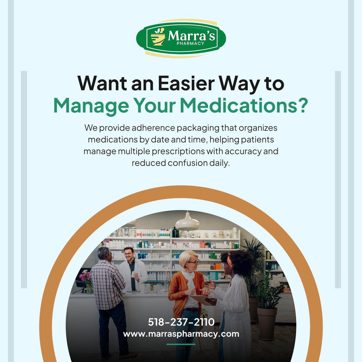 PharmacyMarras's tweet photo. We simplify medication routines through organized packaging designed for safety and convenience. 💊📦 This service supports better adherence and peace of mind for patients and caregivers. 🩺✨ 

Visit us today!

#CohoesNY #CommunityPharmacy #PillPackaging #MedicationAdherence https://t.co/tf4Gk2oQU0